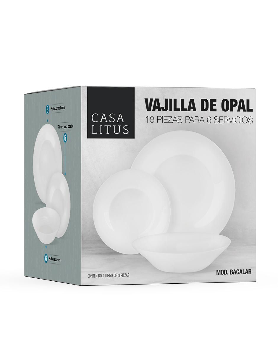 Vajilla cerrada opal de porcelana para 6 personas 8