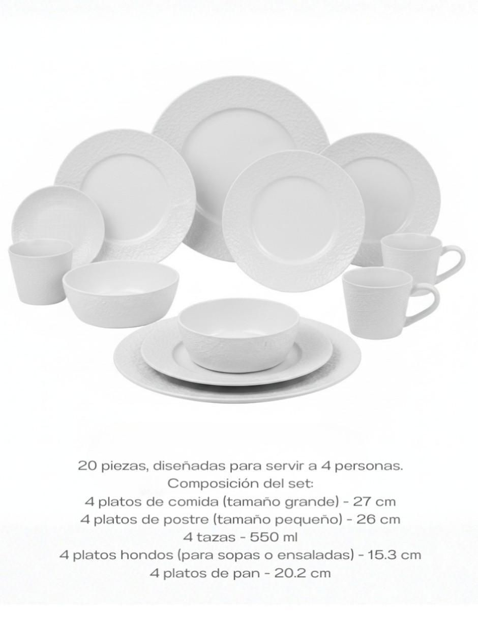 Vajilla cerrada Demin de cerámica para 4 personas Vajilla cerrada Demin de cerámica para 4 personas