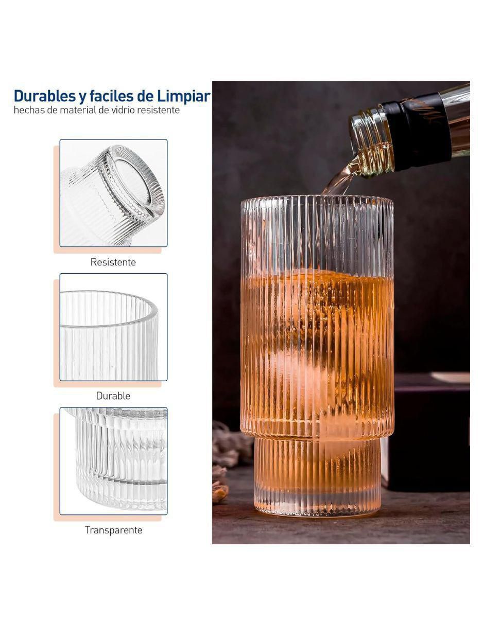Set de vasos para agua de vidrio con 8 piezas 2