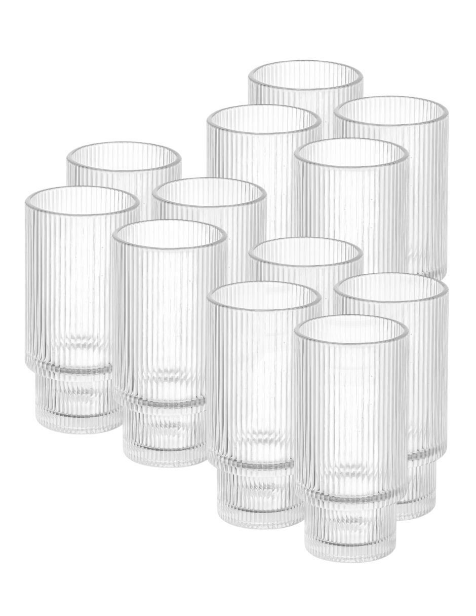 Set de vasos para agua de vidrio con 12 piezas