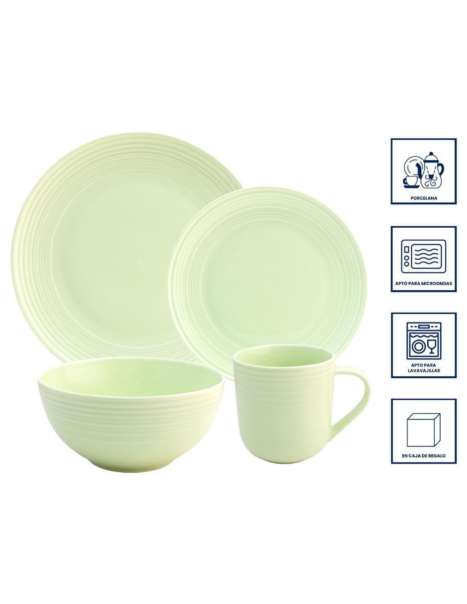 Vajilla cerrada monotone arctic de porcelana para 4 personas 2