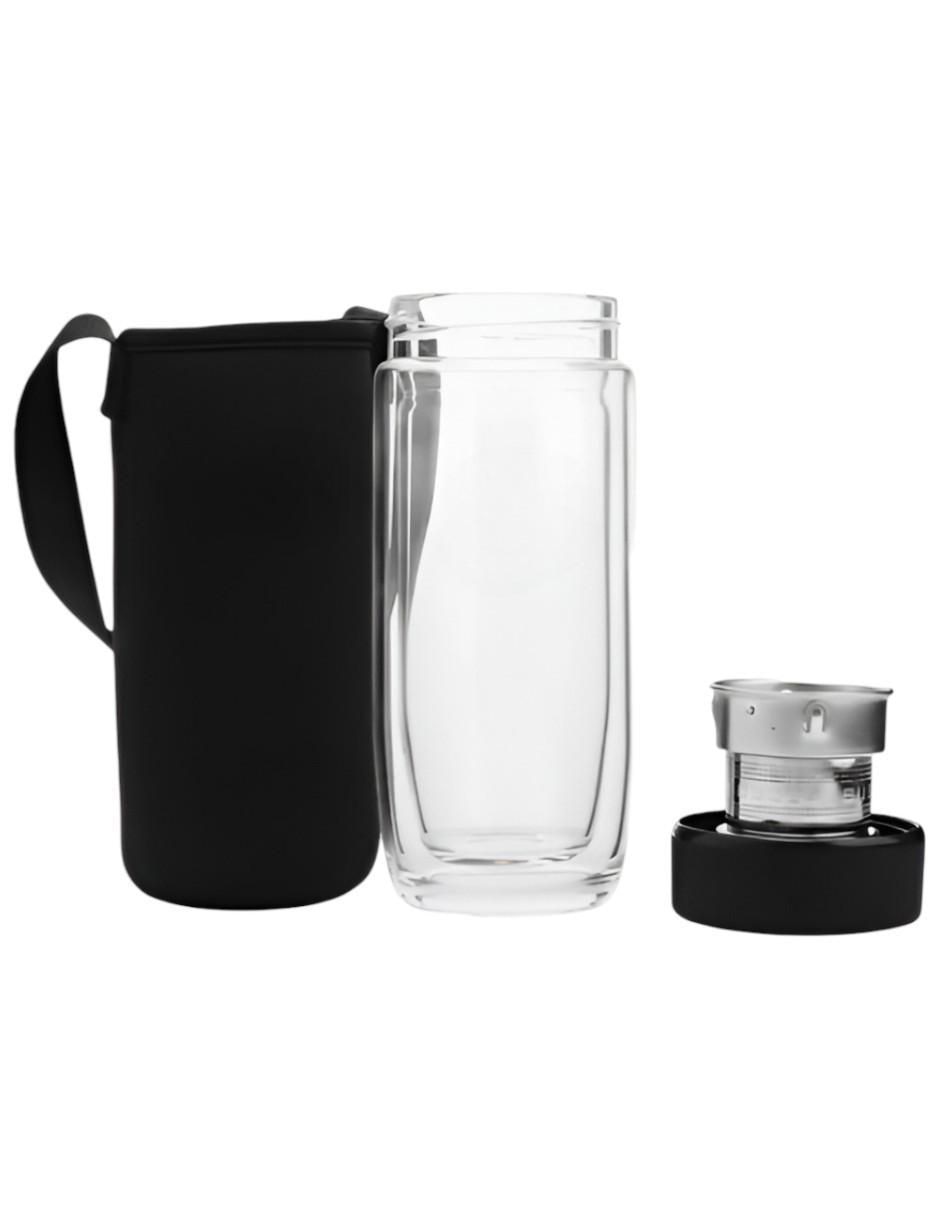 Termo infusor de vidrio con tapa rosca 300 ml
