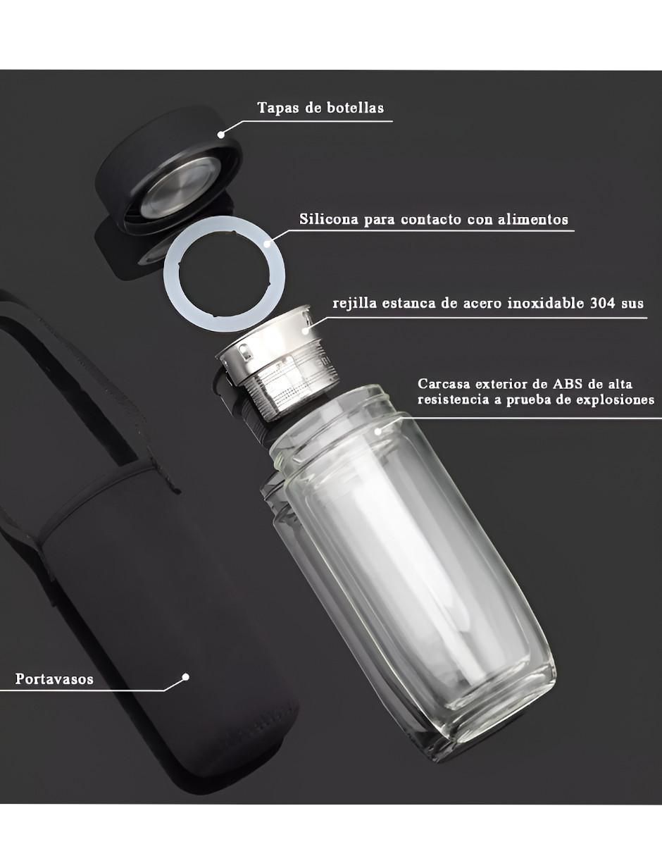 Termo infusor de vidrio con tapa rosca 300 ml