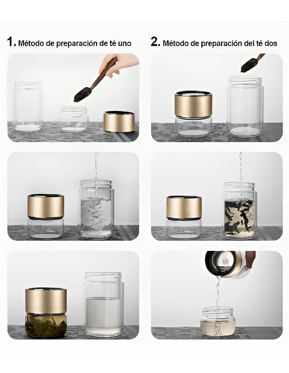 Termo infusor de vidrio con tapa rosca 280 ml