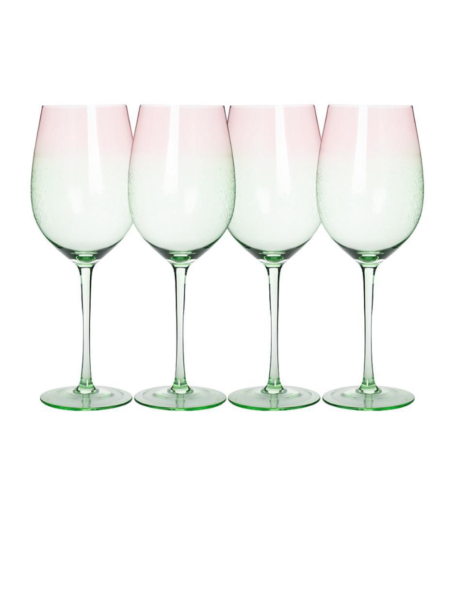 Set de copas para vino Verano de cristal 4 piezas Set de copas para vino Verano de cristal 4 piezas