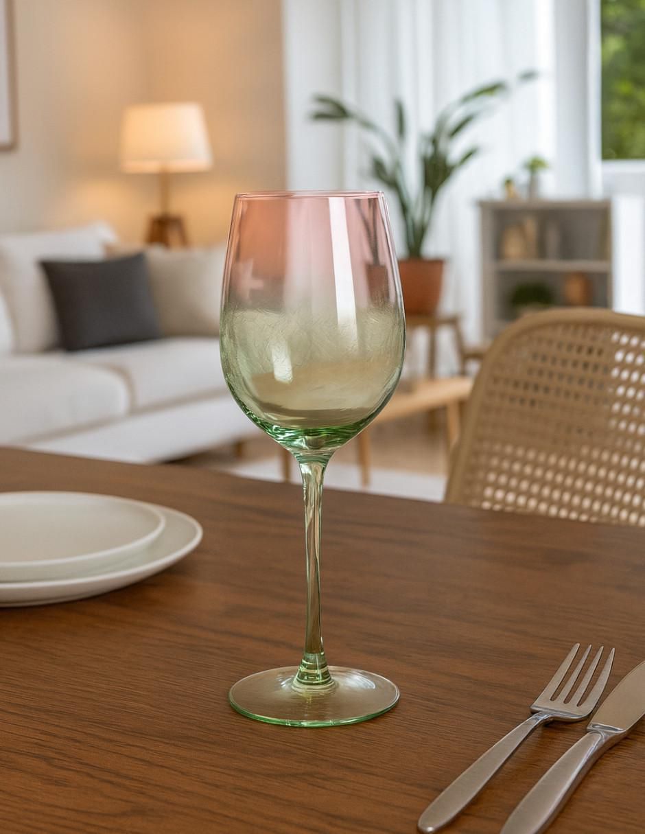 Set de copas para vino Verano de cristal 4 piezas