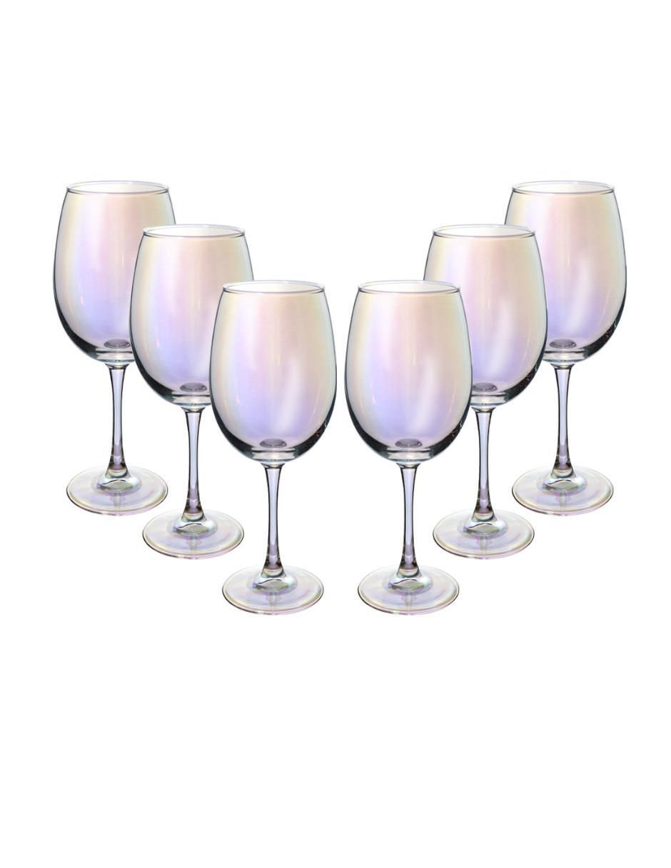 Set de copas para vino de cristal 6 piezas