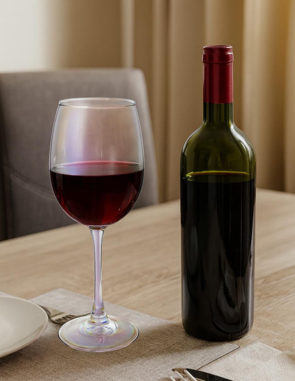 Set de copas para vino de cristal 6 piezas