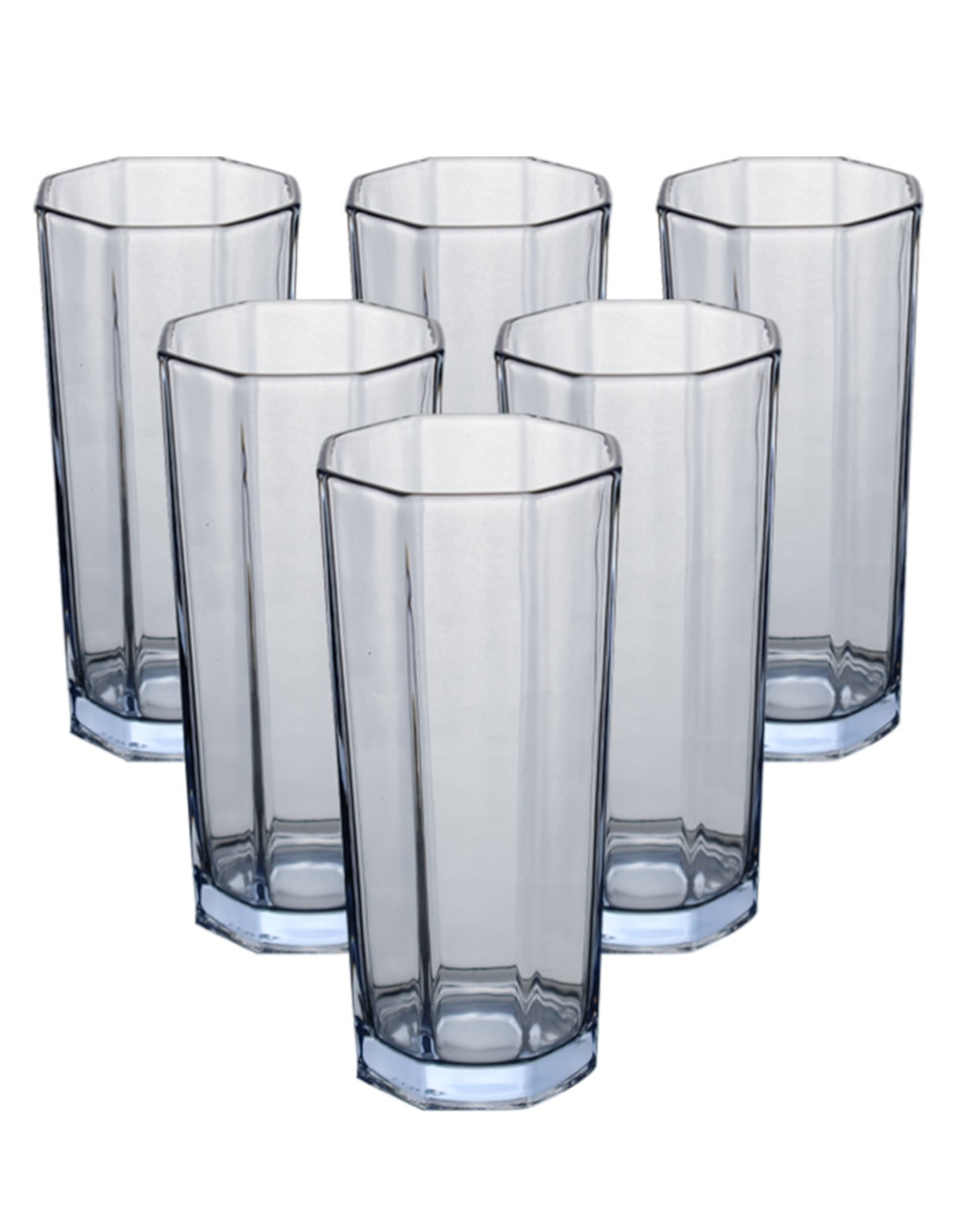 Set vasos de cristal con 6 piezas