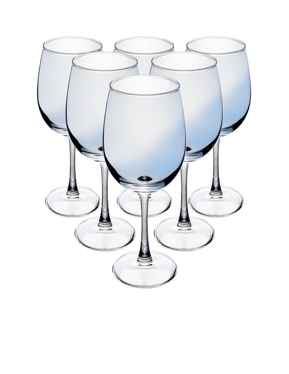 Set de copas para vino blanco Aura Azul de cristal 6 piezas