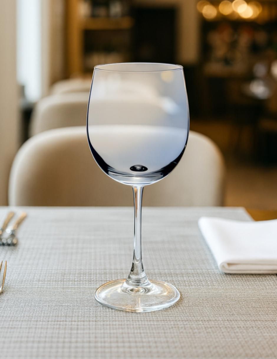 Set de copas para vino blanco Aura Azul de cristal 6 piezas