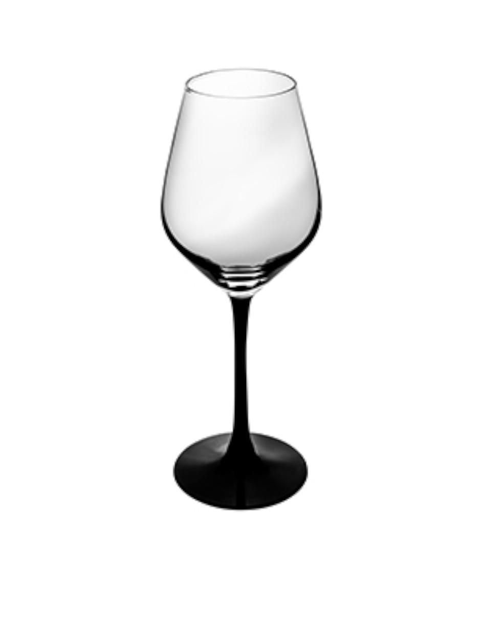 Set de copas para vino blanco Base Negra de cristal 4 piezas