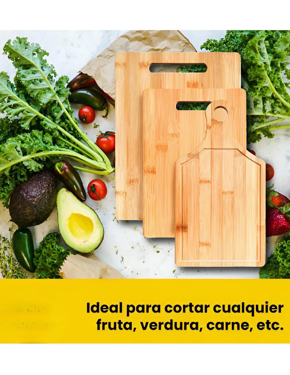 Set tabla para picar de madera