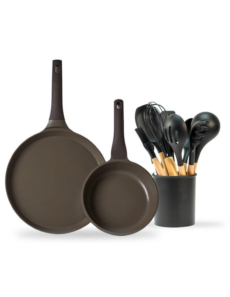 Set de sartenes de aluminio fundido 9 piezas