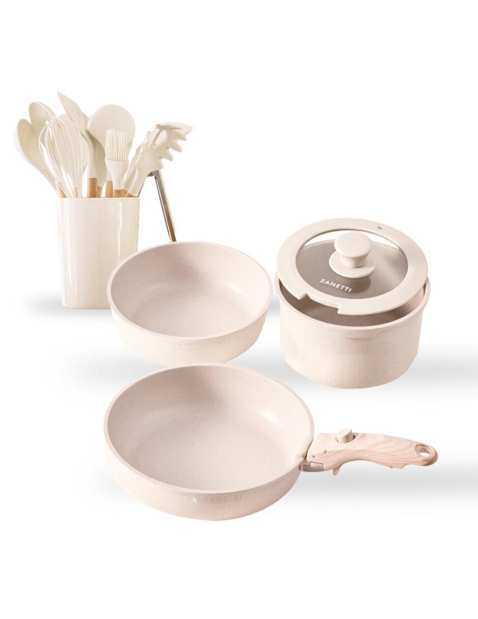 Batería de cocina de aluminio fundido antiadherente sin PFOA 17 piezas Batería de cocina de aluminio fundido antiadherente sin PFOA 17 piezas