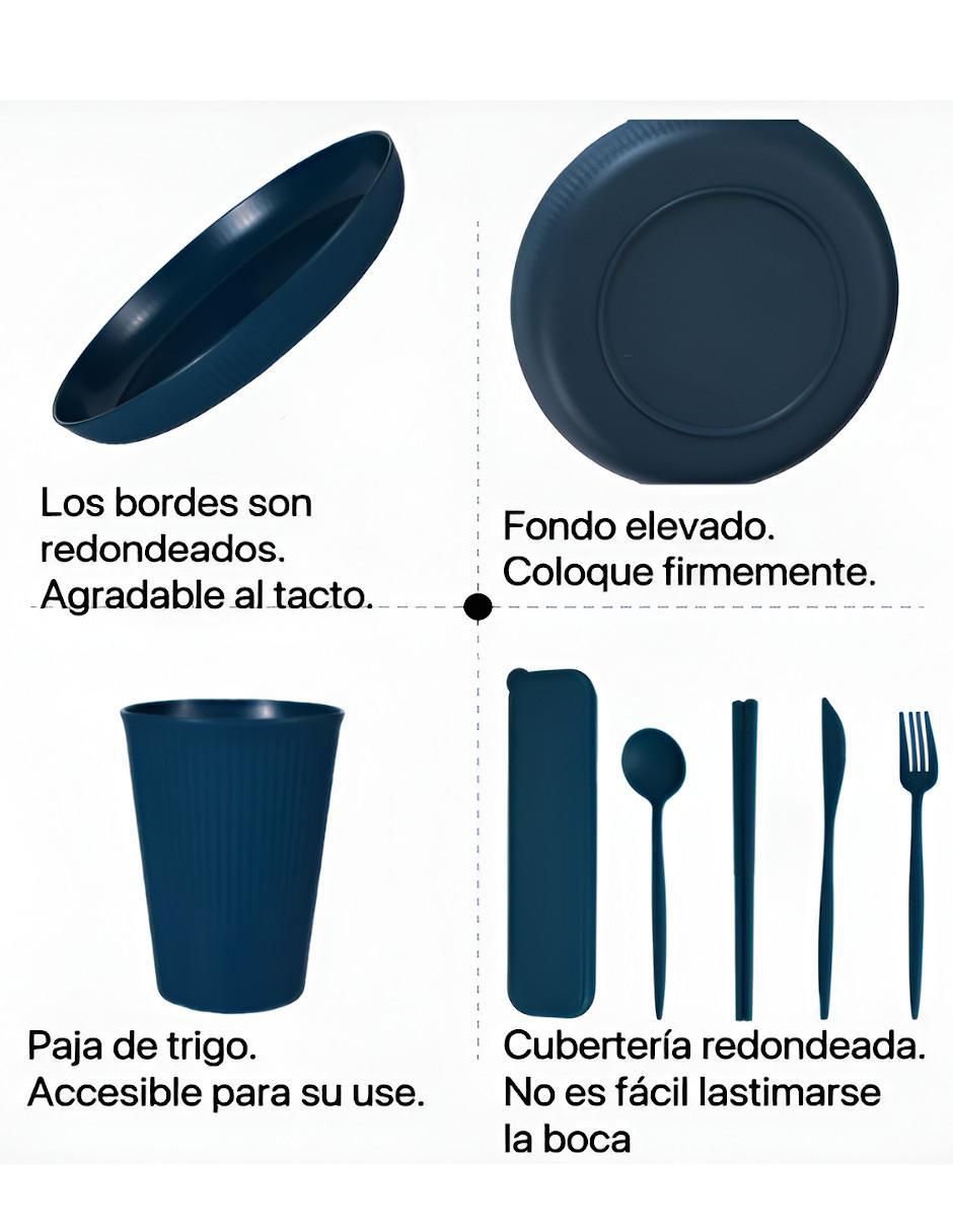 Vajilla infantil de plástico para 4 personas