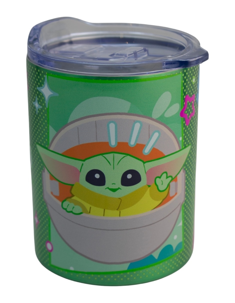 Termo de acero inoxidable Baby Yoda con tapa a presión