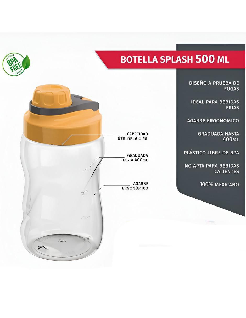 Botella de agua con tapa a prueba de derrame 500 ml