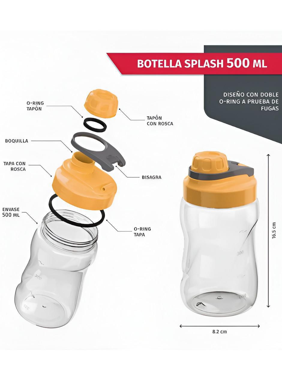 Botella de agua con tapa a prueba de derrame 500 ml