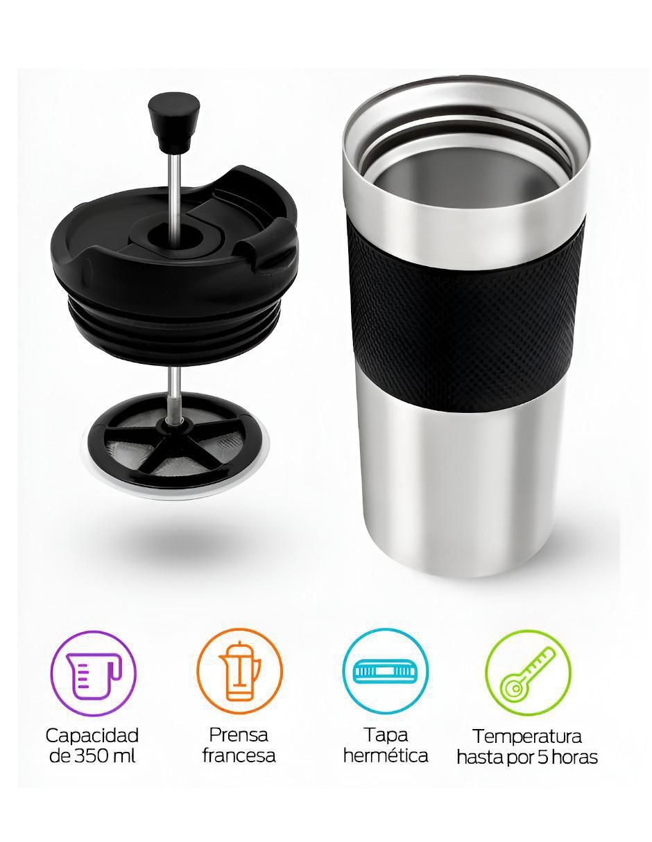 Termo de acero inoxidable con tapa rosca 350 ml