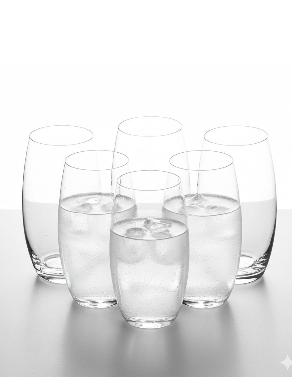 Vaso para agua Collins de cristal con 6 piezas