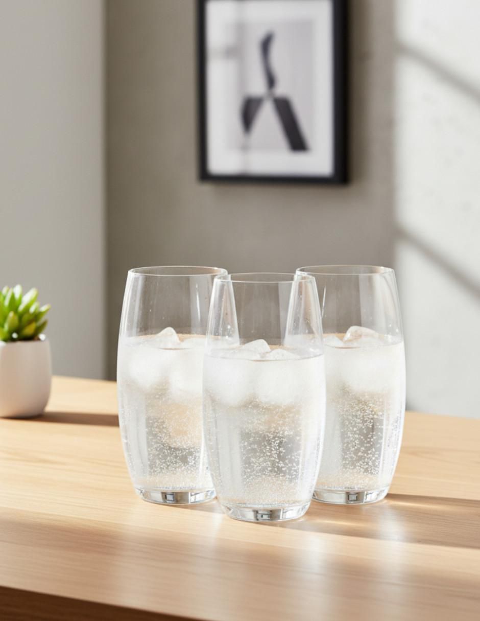 Vaso para agua Collins de cristal con 6 piezas
