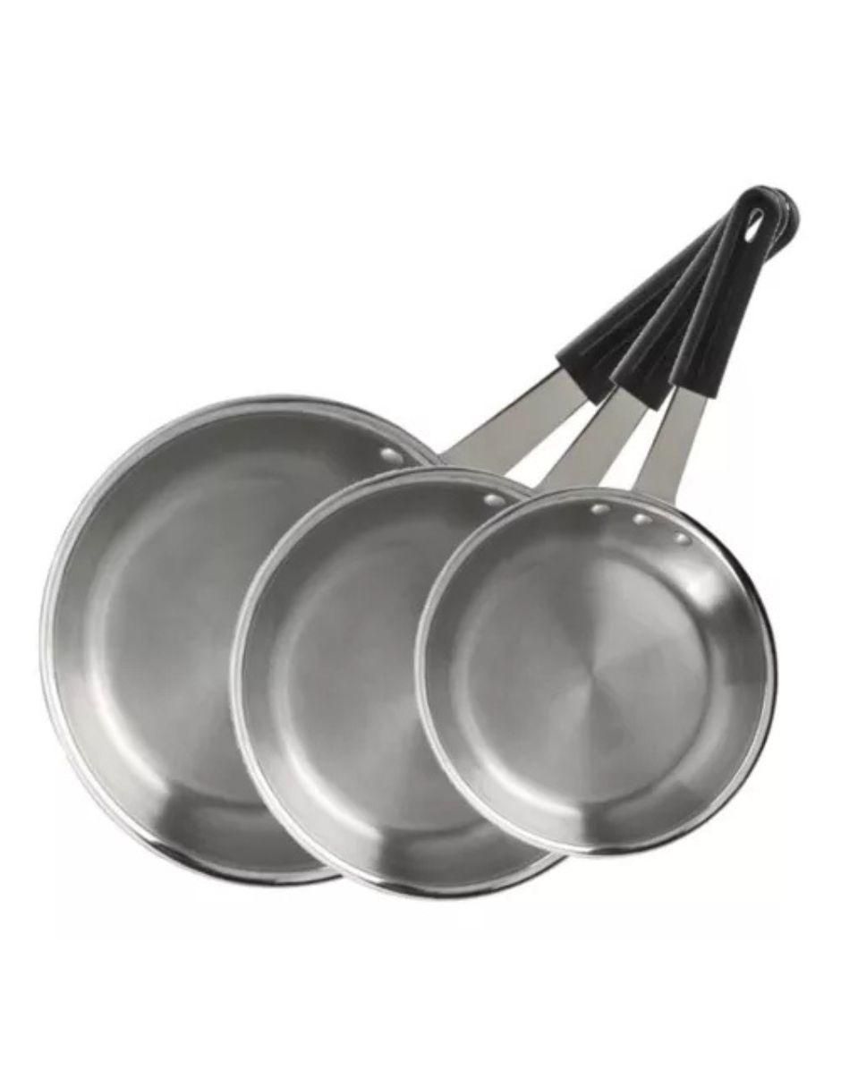 Set de sartenes de acero inoxidable 3 piezas Set de sartenes de acero inoxidable 3 piezas