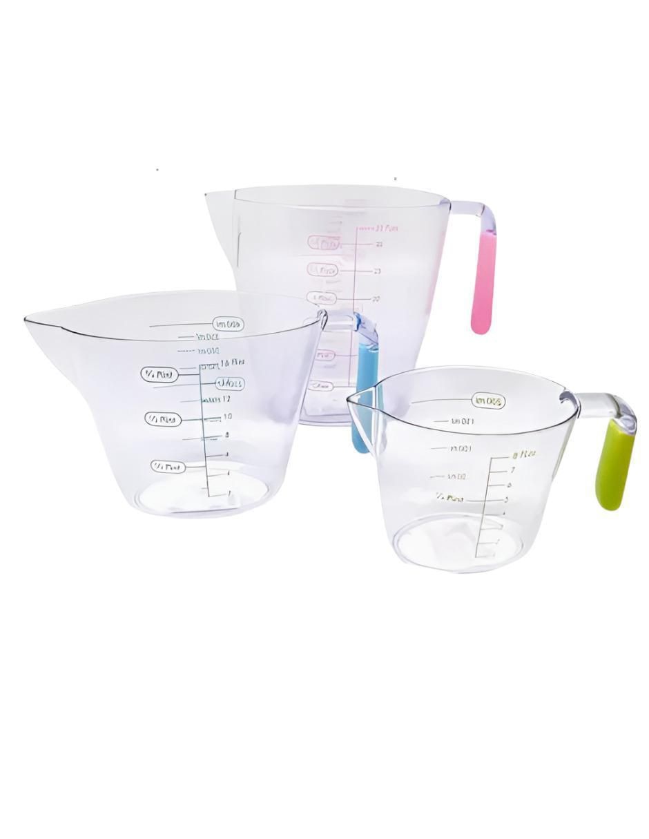 Set taza medidora de plástico 3 piezas Set taza medidora de plástico 3 piezas