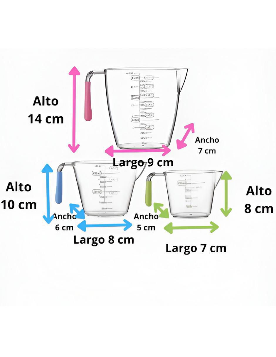 Set taza medidora de plástico 3 piezas 5