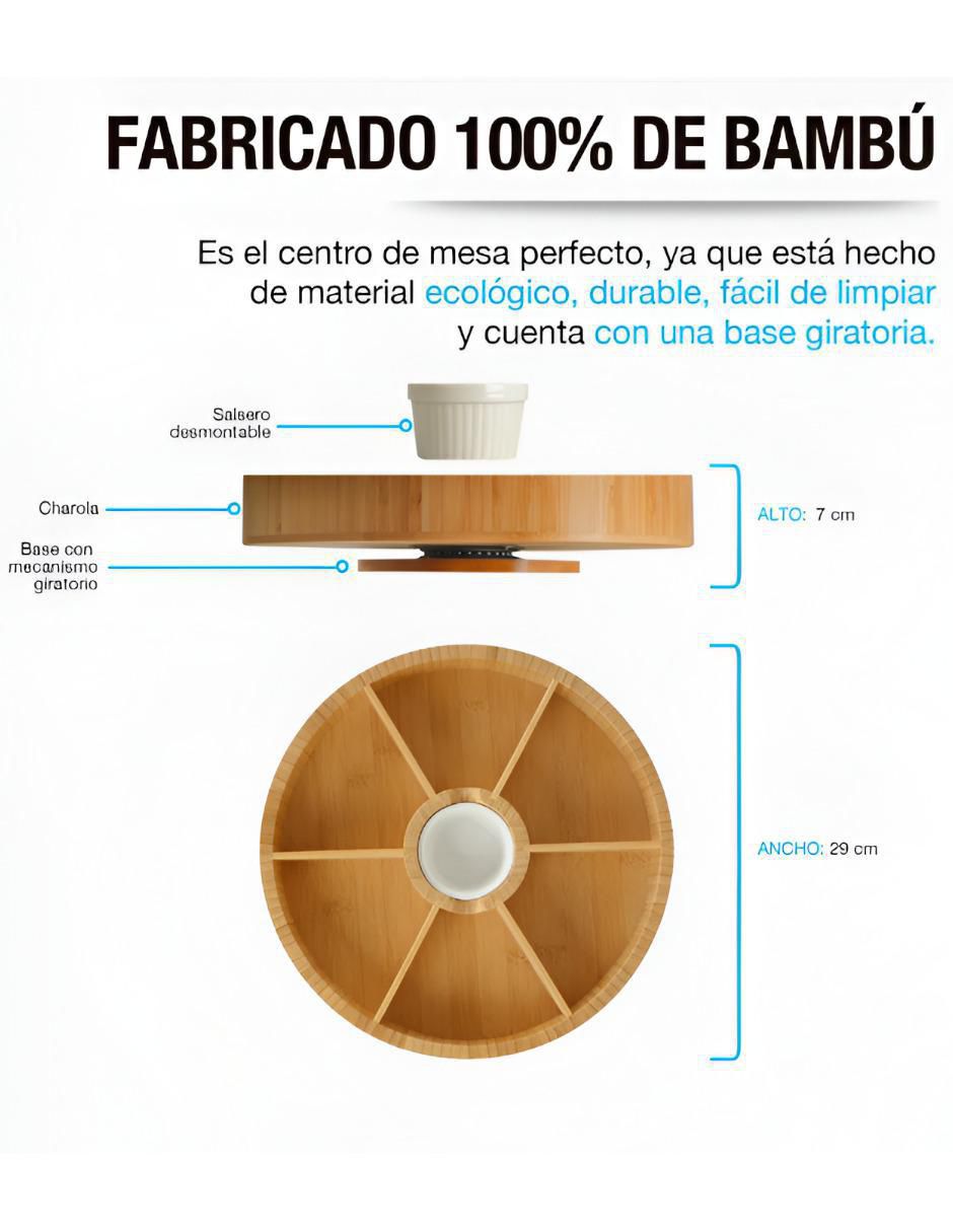Botanero Xtllar1027 de bambú 5