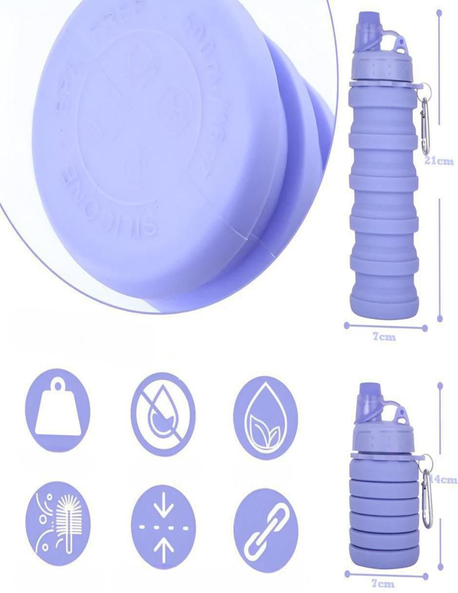 Botella de agua con tapa a prueba de derrame 500 ml 5