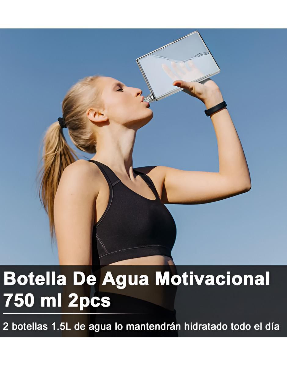 Set botella de agua con tapa rosca 750 ml