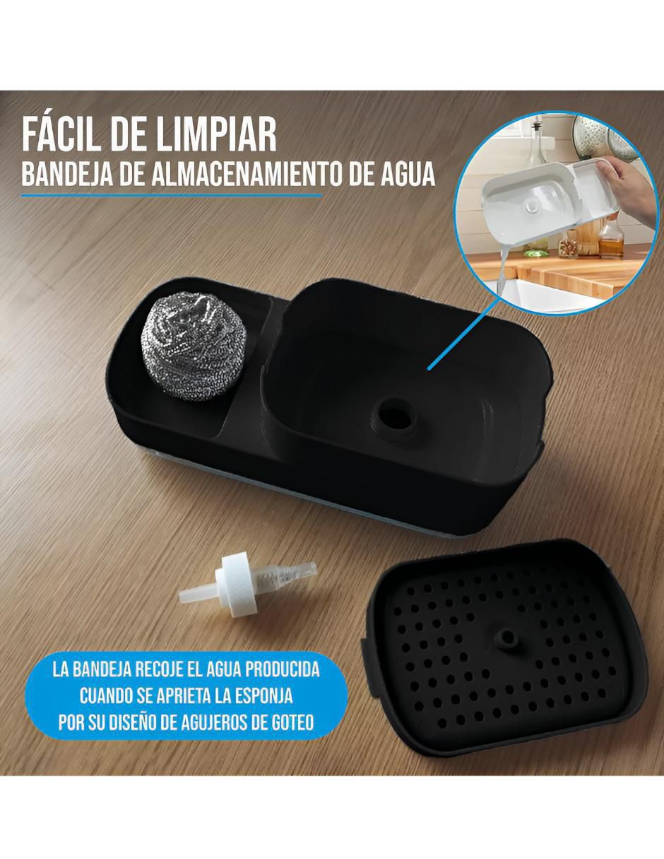 Dosificador de jabón con portaesponjas