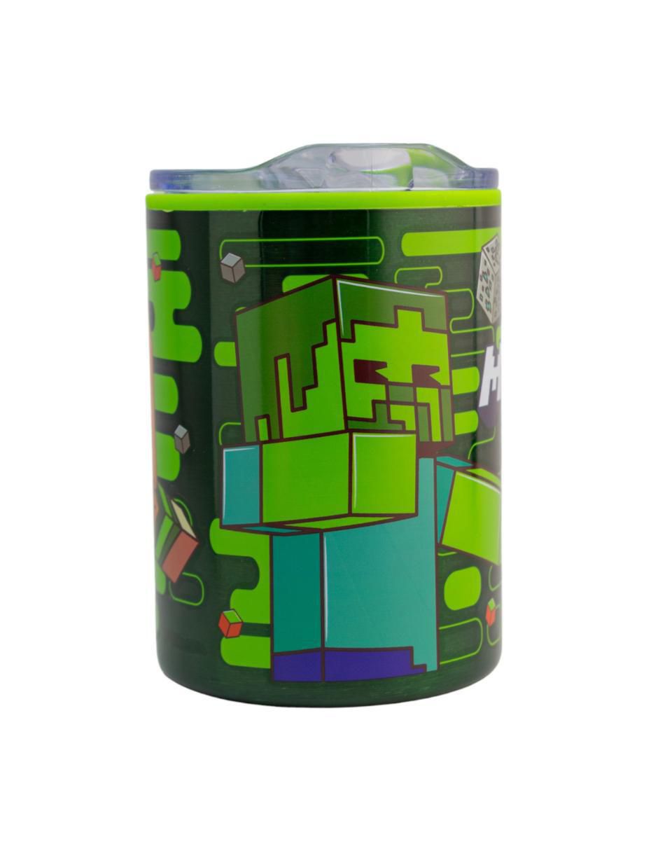 Termo de acero inoxidable Minecraft con tapa a presión 350 ml 3