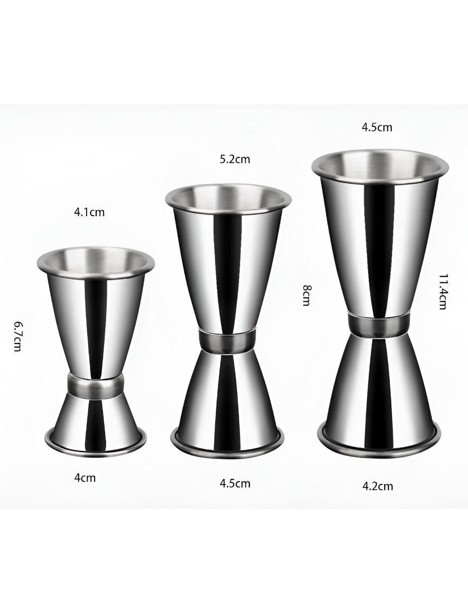 Set de vasos medidor de acero inoxidable con 3 piezas