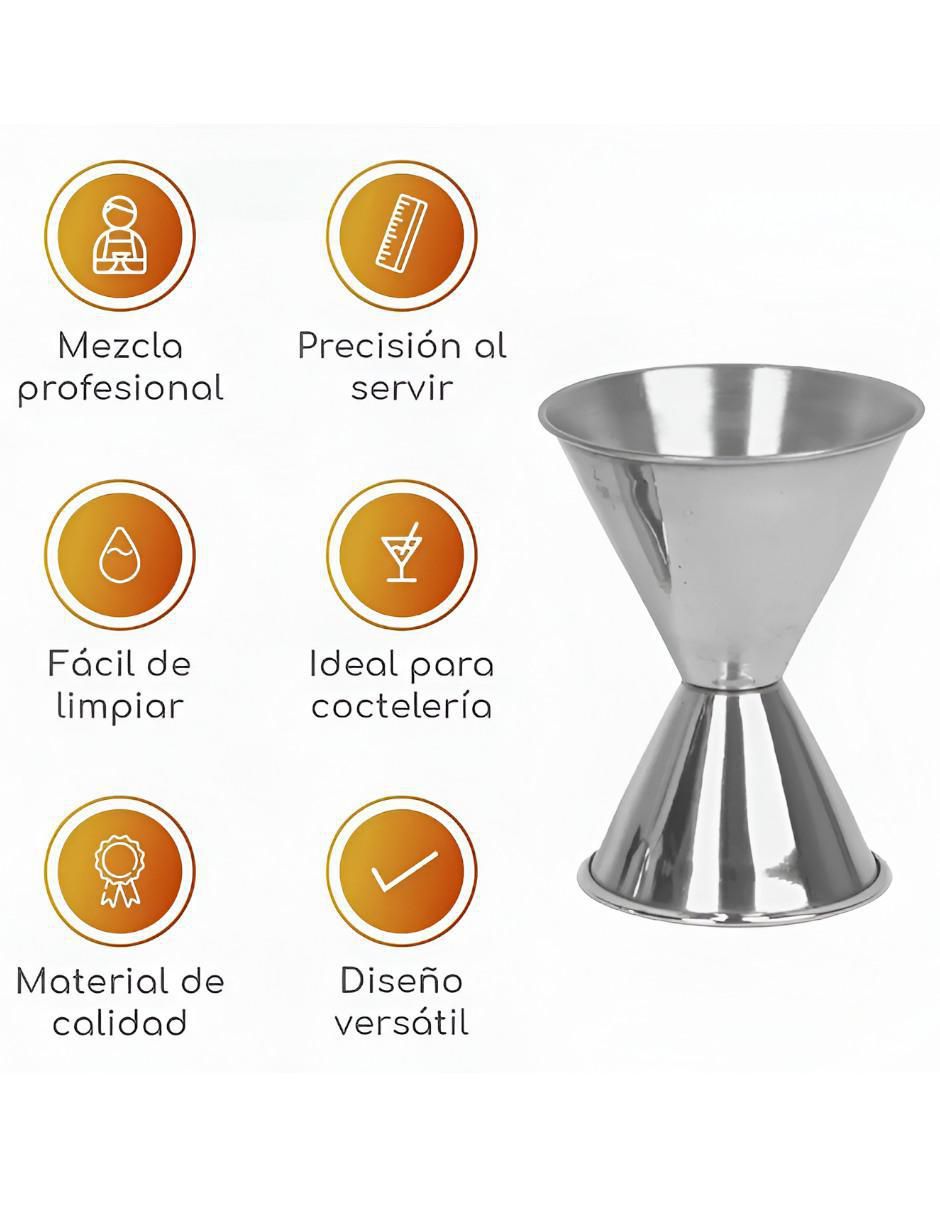 Set de vasos medidor de acero inoxidable con 3 piezas