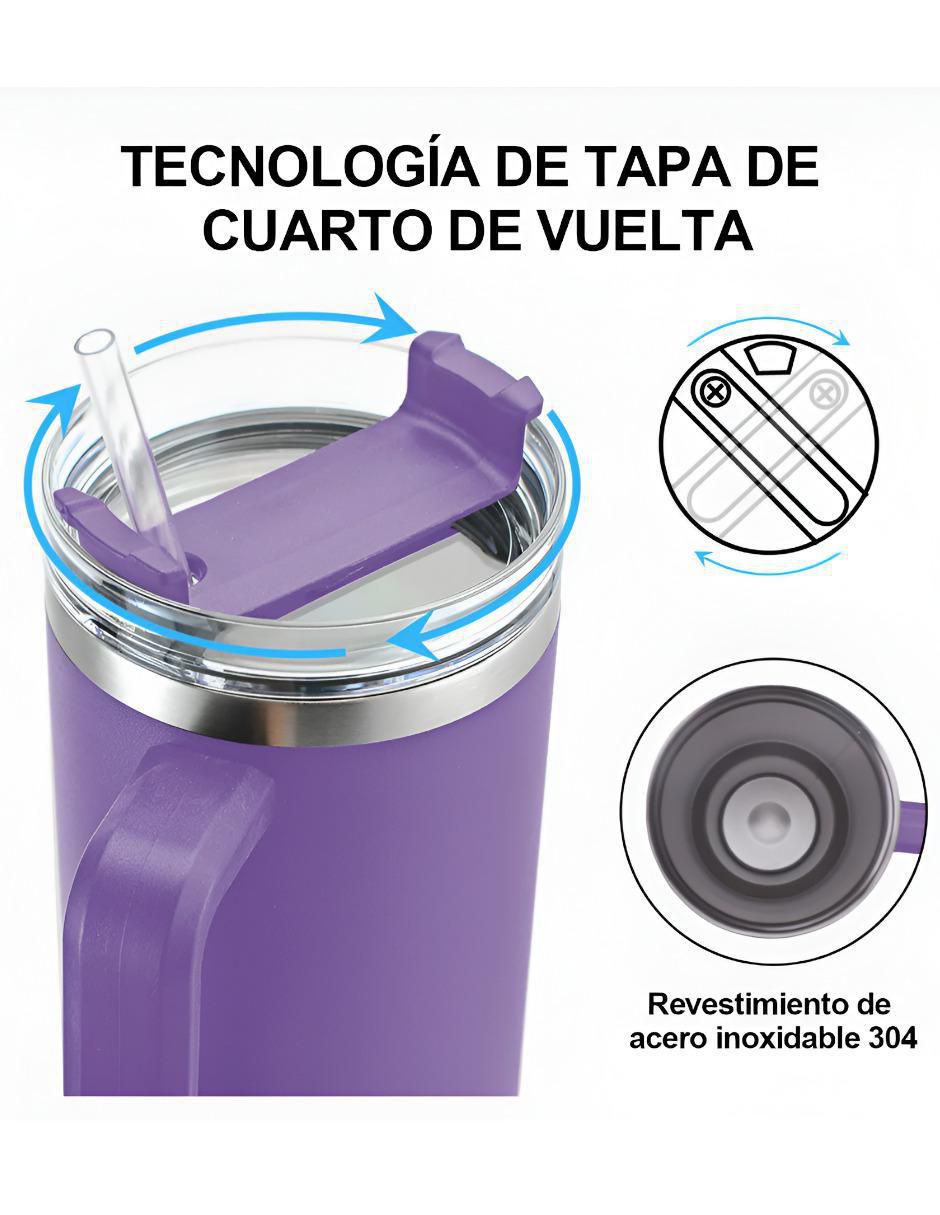 Termo de acero inoxidable con tapa push pull 3