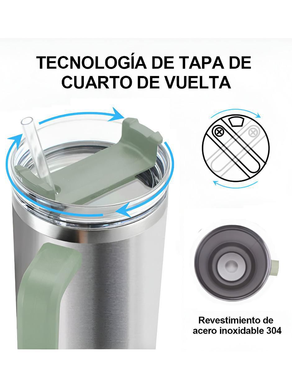 Termo de acero inoxidable con tapa push pull 2