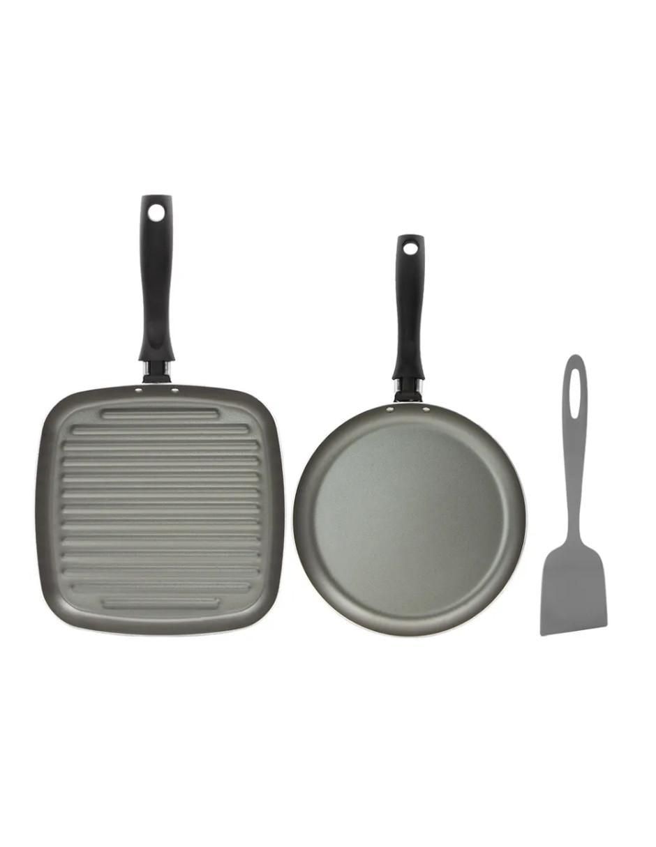 Set de sartenes de aluminio 3 piezas