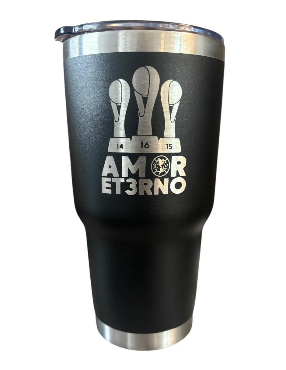 Termo de acero inoxidable Clib América Ediccion Limitada con tapa a presión 1