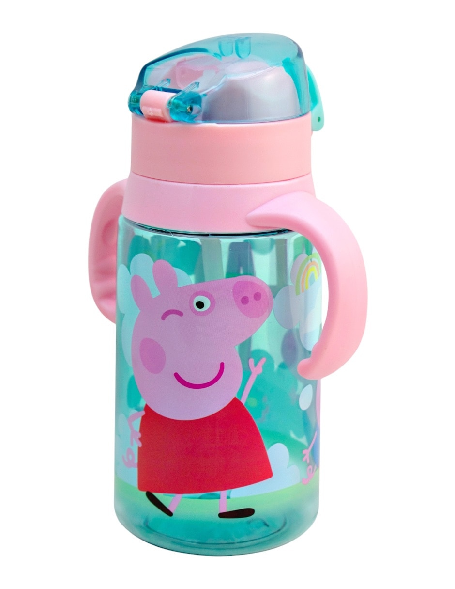 Botella de agua Peppa Pig de plástico para niña