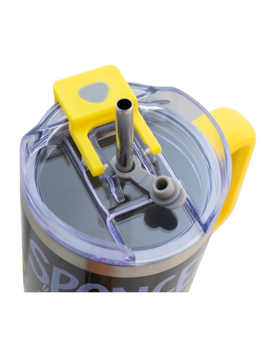 Termo de acero inoxidable Bob Esponja con tapa rosca 1.2 L
