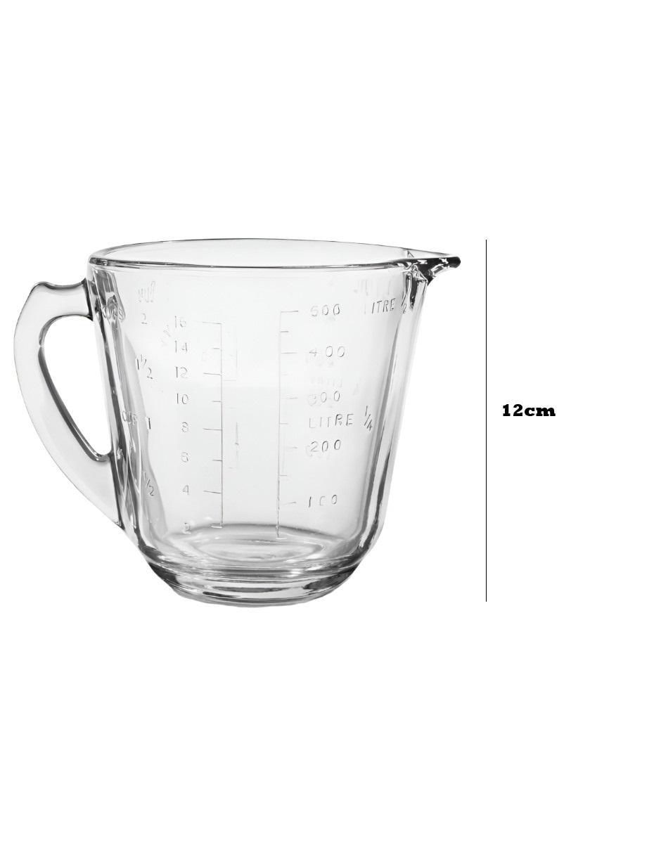 Taza medidora de vidrio
