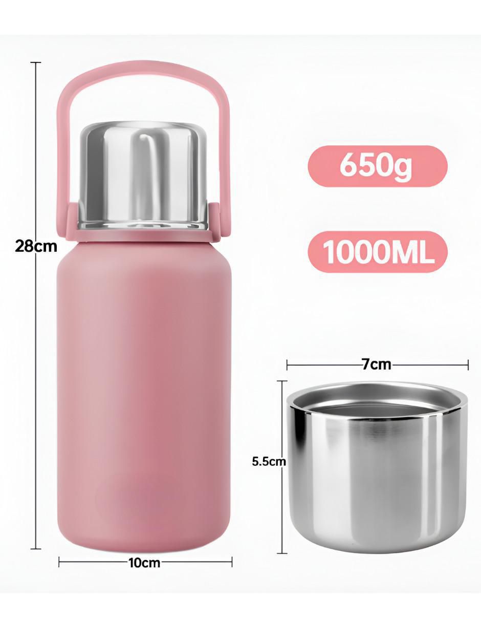 Termo de acero inoxidable con tapa rosca 1 L