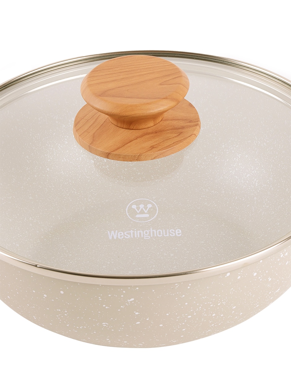Sartén Wok con tapa de aluminio Sartén Wok con tapa de aluminio