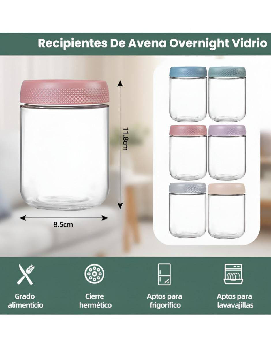 Set contenedores xtllar de vidrio piezas 4