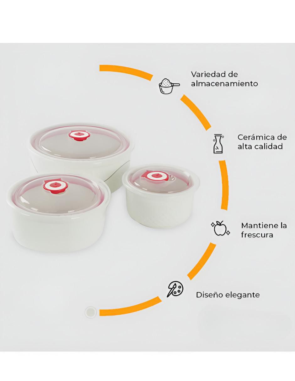 Set contenedores Xtellar de cerámica 6 piezas