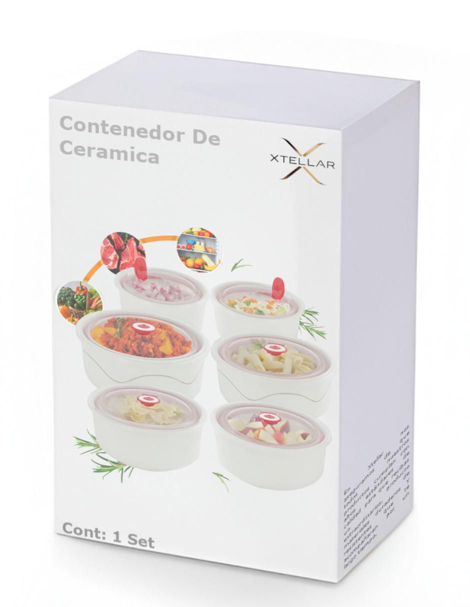 Set contenedores Xtellar de cerámica 6 piezas