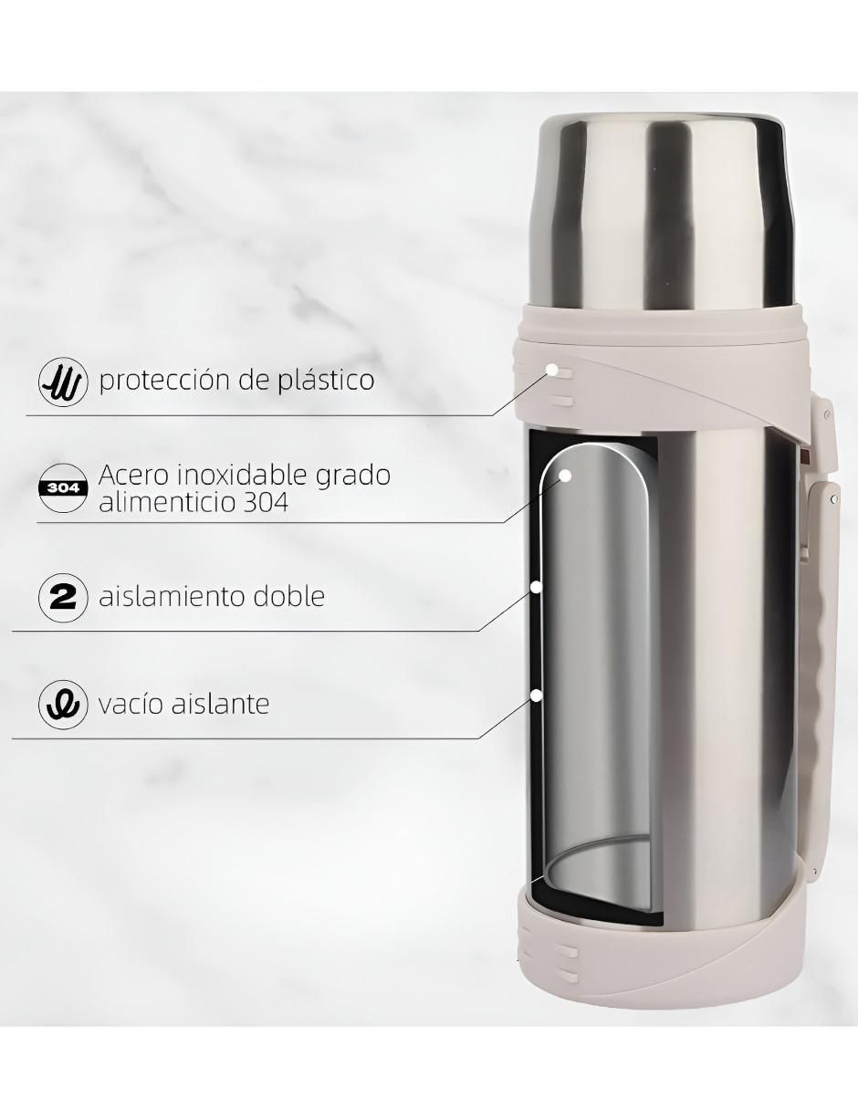 Termo de acero inoxidable con tapa rosca 1.2 L