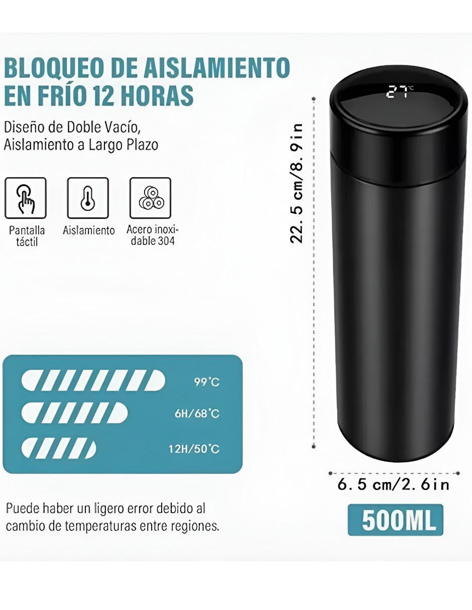 Termo de acero inoxidable con tapa rosca 500 ml